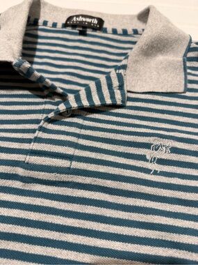 Ashworth Striped Polo Vintage Made in USA